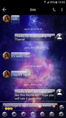 SMS Messages GlassGalaxy Theme android App screenshot 5